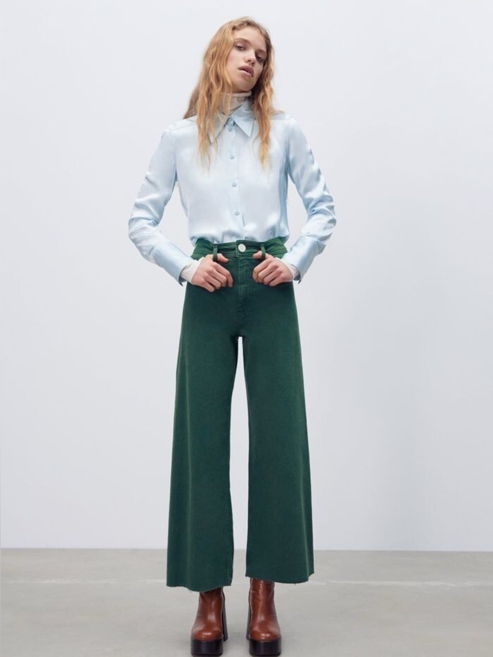 Zara Marine dark green jeans size 4 EUC‎